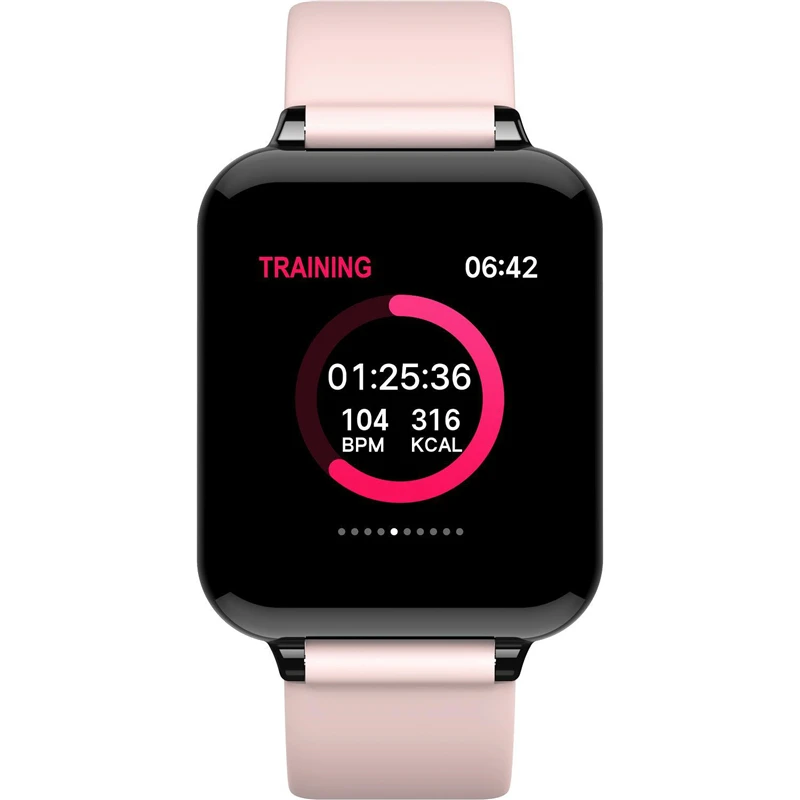 Pink Умные часы Farbdisplay Schlaf Pulsmesser фитнес-трекер для Android IOS Hearth rate monitor дисплей погоды умные браслеты - Цвет: Pink