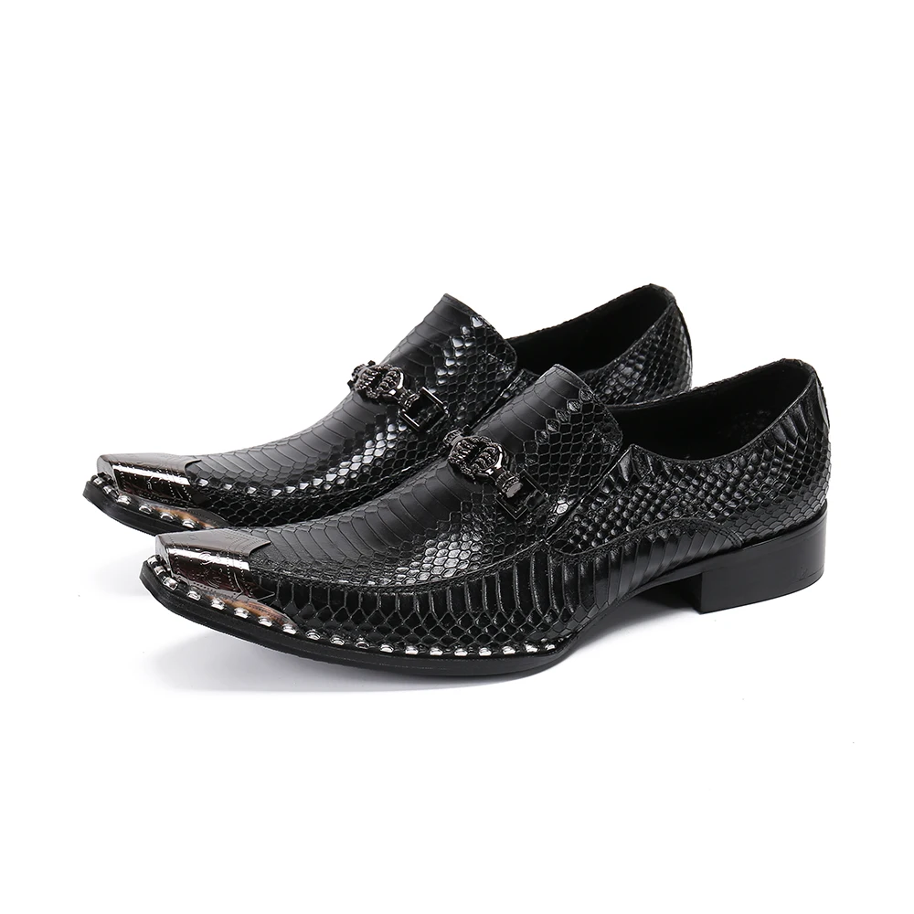 

Wholesale Handmade Business Shoes steel-toed Black Men'S Shoes Slip on Genuine Leather Dress Shoes Big Size 47