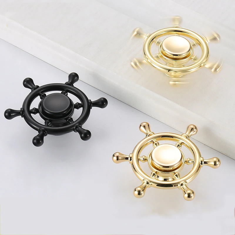 

Simple Single Hole Rotation Handle Black Knobs Gyro with Sheet Furniture Wardrobe Cabinet Pull Kitchen Drawer Closet Handles
