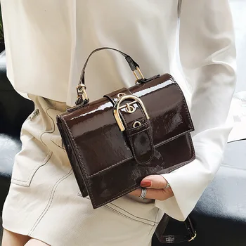 

Summer New Patent Leather Bright Surface Square Sling Bag Fashion Small Bag Women's Shoulder Bag