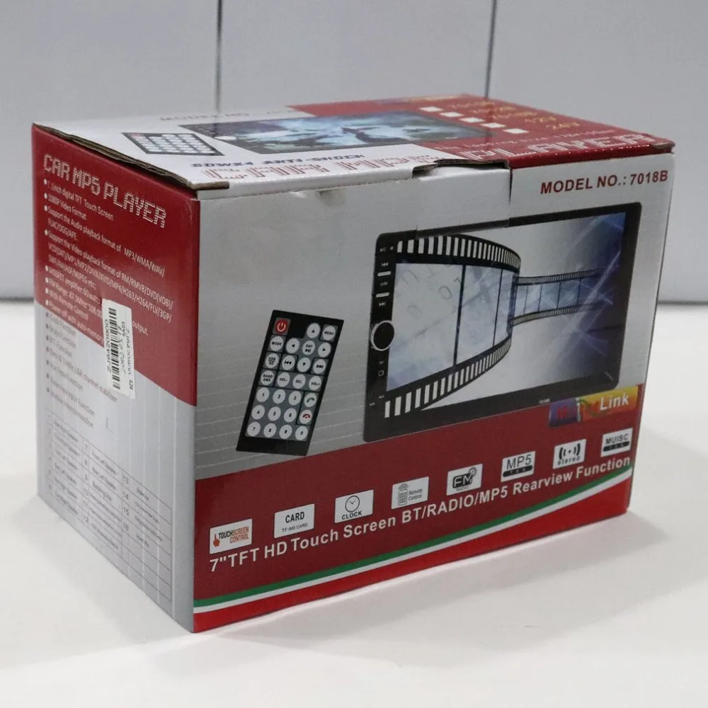 2 Din Универсальный Bluetooth 7 дюймов Экран Дисплей Aux Вход Авто DVD FM/MP5 плеер автомобиля зеркало заднего вида Камера Вход Лидер продаж