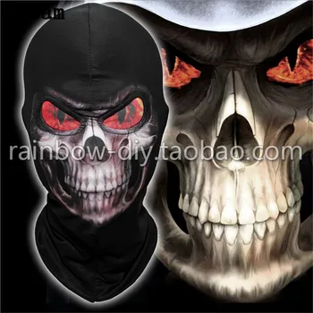 

Hot!!!Halloween Party Mask Scary Skull Headgear Mask Cosplay Digital Print Novelty Headgear Cotton Men Women Cosplay Face Mask