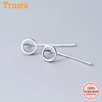 

Trustdavis Real Minimalist 925 Sterling Silver Hollow Round Drop Earrings For Women Party Fine Jewelry Accessories Gift DA1280