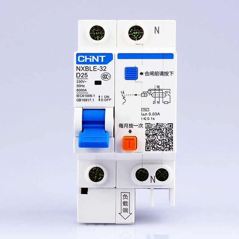 CHINT AC230/400 V NXBLE-32 1P+ N устройство остаточного тока D 6 10 16 20 25 32A электромагнитного выпуска Тип D защита от утечки