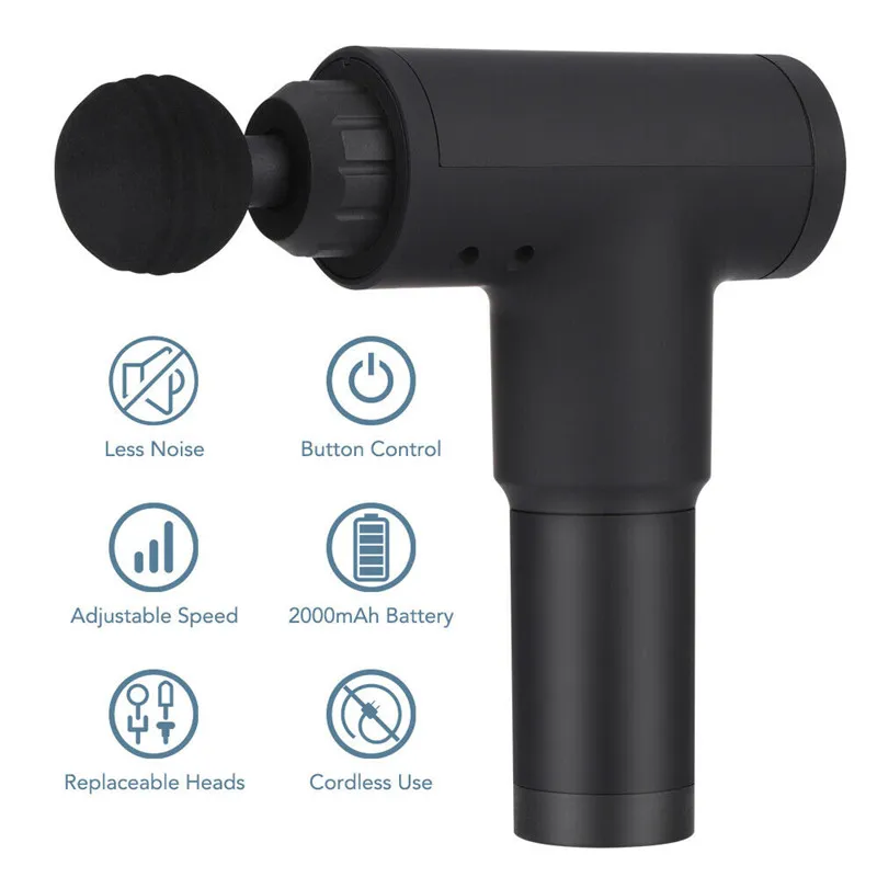 

Upgraded Muscle Massage Gun Sport Therapy Massager Body Relaxation Pain Relief Slimming Shaping Massager 4 Massage Heads