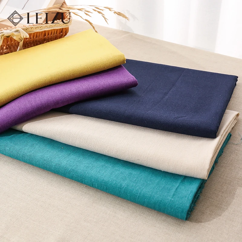 130x45cm Pure Color Soft Cotton And Faux Linen Fabric For DIY Embroidery And Wedding Storage Bag Sack Cloth W300022