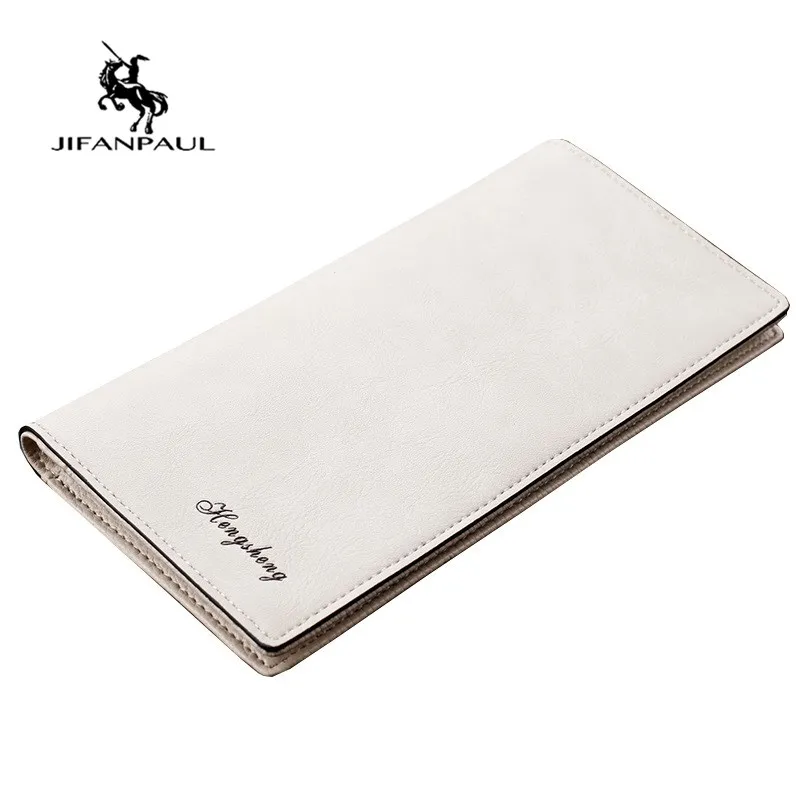 

JIFANPAUL 2020 New Men's long wallet, matte retro wallet, ultra-thin button wallet, multifunctional zipper buckle