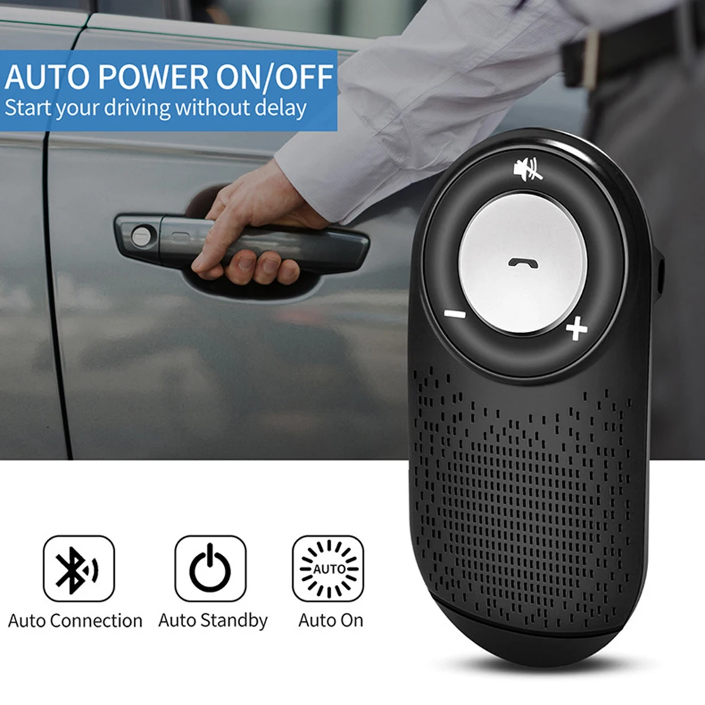 Комплект беспроводной связи Bluetooth для автомобиля солнцезащитный козырек клип беспроводной аудио приемник динамик телефон Громкий динамик музыкальный плеер Bluetooth приемник
