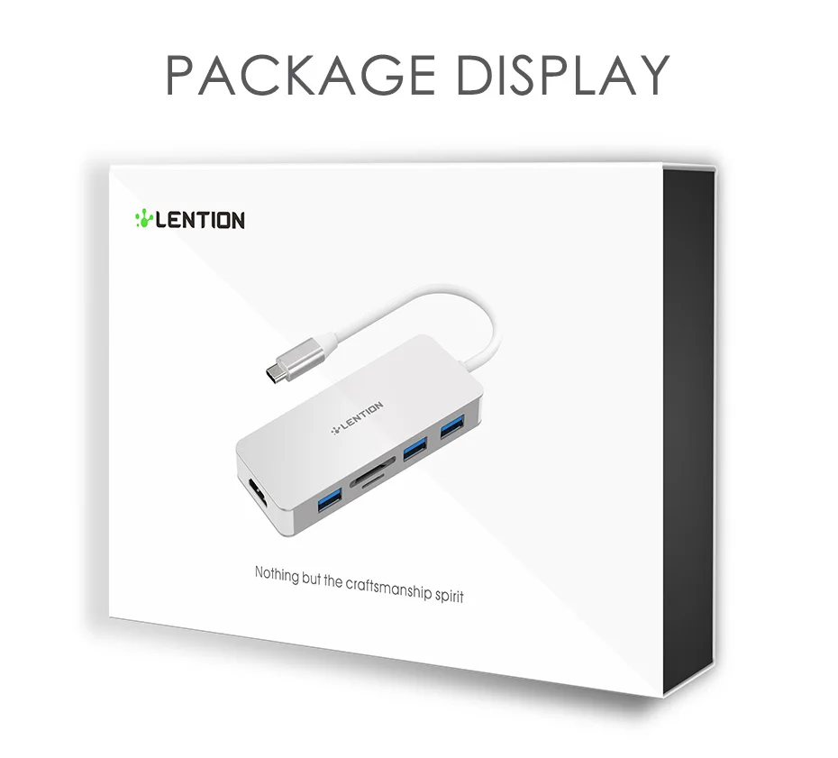 USB C концентратор с 4K HDMI, 3 USB 3,0, SD/TF карт ридеры для MacBook Pro 13/15, Mac Air, Surface Book 2/Go, Chromebook