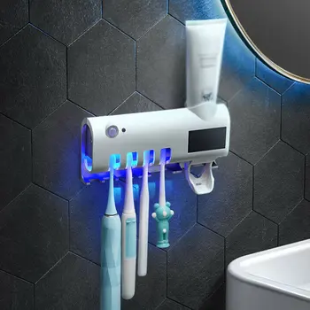 

Uv Toothbrush Sterilizer Wall Mounted Infrared Intelligent Sensor Lamp Compact And Hollow Out Design 1 Pcs