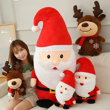 

Merry Christmas Pillow Santa Claus Elk Doll Sofa Bed Home Ornament Decor Xmas New Year Gift for Girl Friend Child Kid 23/40/50cm