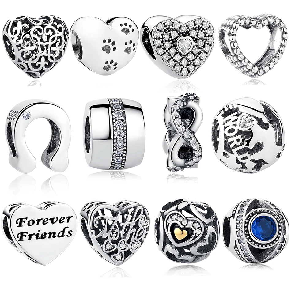 ELESHE 925 Стерлингового Серебра Дейзи Корона Кристалл CZ Подвески Fit очарование Pandora