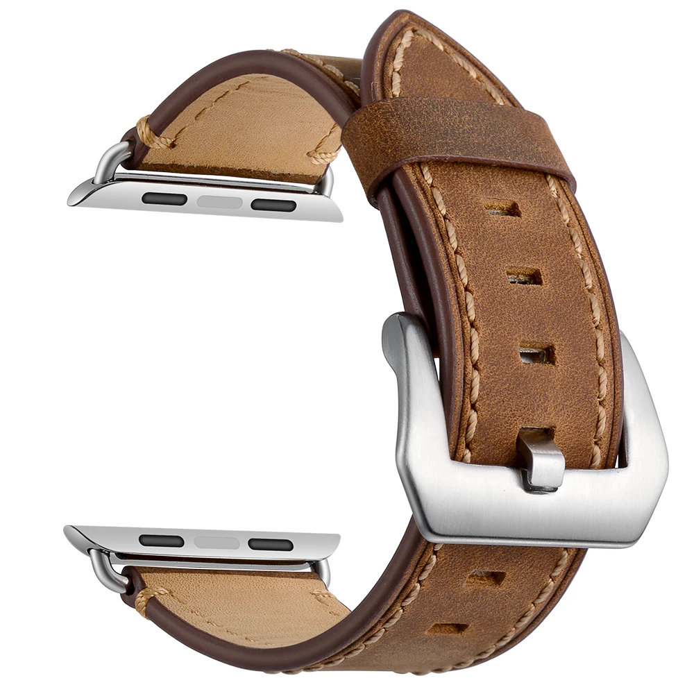 Натуральная кожа для Apple Watch 38 мм 42 мм ремешок для Apple Watch 44 мм 40 мм серия 4 3 2 1 iWatch ремешок Браслеты Аксессуары