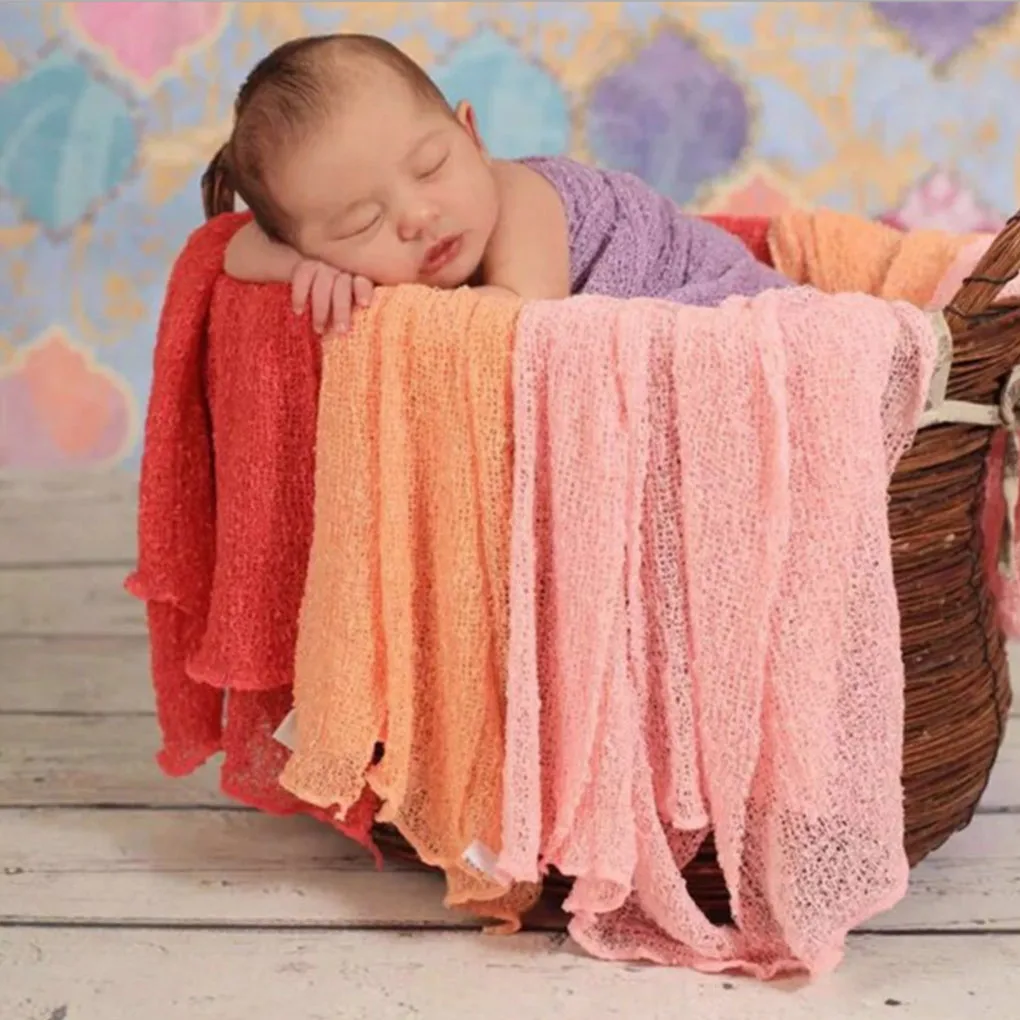 

20 Colors New Soft Baby Photography Props Blanket Wraps Stretch Knit Wrap Newborn Photo Wraps Cloth Accessories