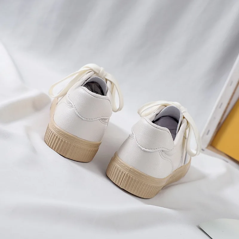 Women's Sports Shoes Leather Shoes 2021 New Casual Shoes Flat Bottom Women's Fashion Trend Comfortable Vulcanized Women's Shoes
