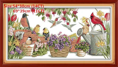 Birds in garden Осенние птицы китайский Счетный крест наборы узоров Вышивка крестом наборы 14CT 11CT Печать на холсте DMC Набор для вышивки крестом - Цвет: Birds in garden