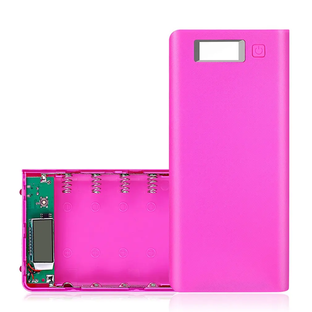Purple 8*18650 батарея портативный Банк питания чехол Комплект цифровой дисплей Сварка-бесплатно 8*18650 переносной источник питания комплект портативный корпус батареи - Цвет: Purple