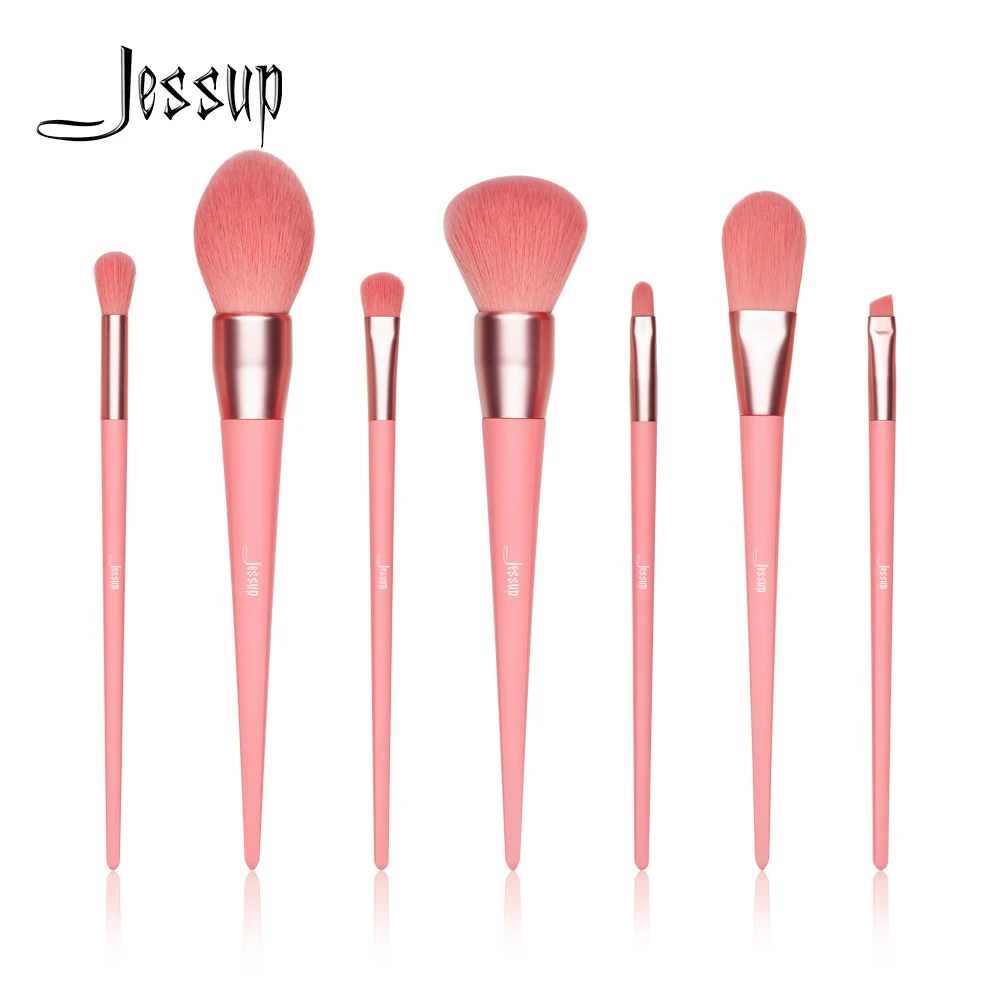 Baratos Jessup pinceles nueva base cepillo vivo Coral labio ángulo licuadora polvo rubor brochas maquillaje brochas set pelo sintético