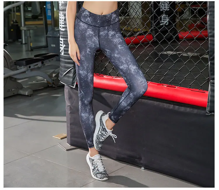 lady pants women's black digital printed high-elastic s trousers leggings