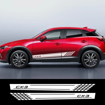 

2Pcs Car Side Stickers For Mazda CX-3 Auto Racing Sport Stripe Decals Styling Vinyl Waterproof Decoration Tuning Car Accessories