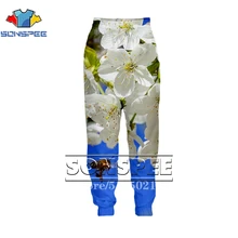 SONSPEE 3D принт Для мужчин Для женщин забавные повседневные полной длины Harajuku впитывает пот и Штаны зимние пчёлы модные Штаны аниме животными брюки для девочек