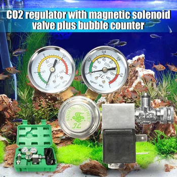 

Meigar 220V to 240V Co2 Equipment Regulator Magnetic Solenoid Two Gauge Bubble Counter for Aquarium Service