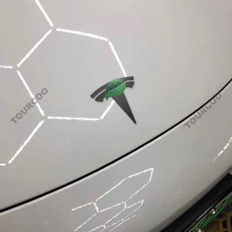 For Tesla Model 3 Real Carbon Fiber Front Rear Emblem Badge Stickers Car Styling Modification Accessories