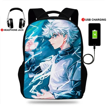 

Backpack for Teenage Boys Girls hunter x hunter baka School Bag USB Charging Anti Theft Waterproof Laptop Backpack