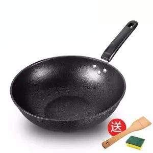 Wok антипригарная сковорода без дыма варочная панель для приготовления пищи газовая плита универсальная посуда Индукционная сковорода керамическая посуда Kiithen Антипригарная посуда - Цвет: 32cm