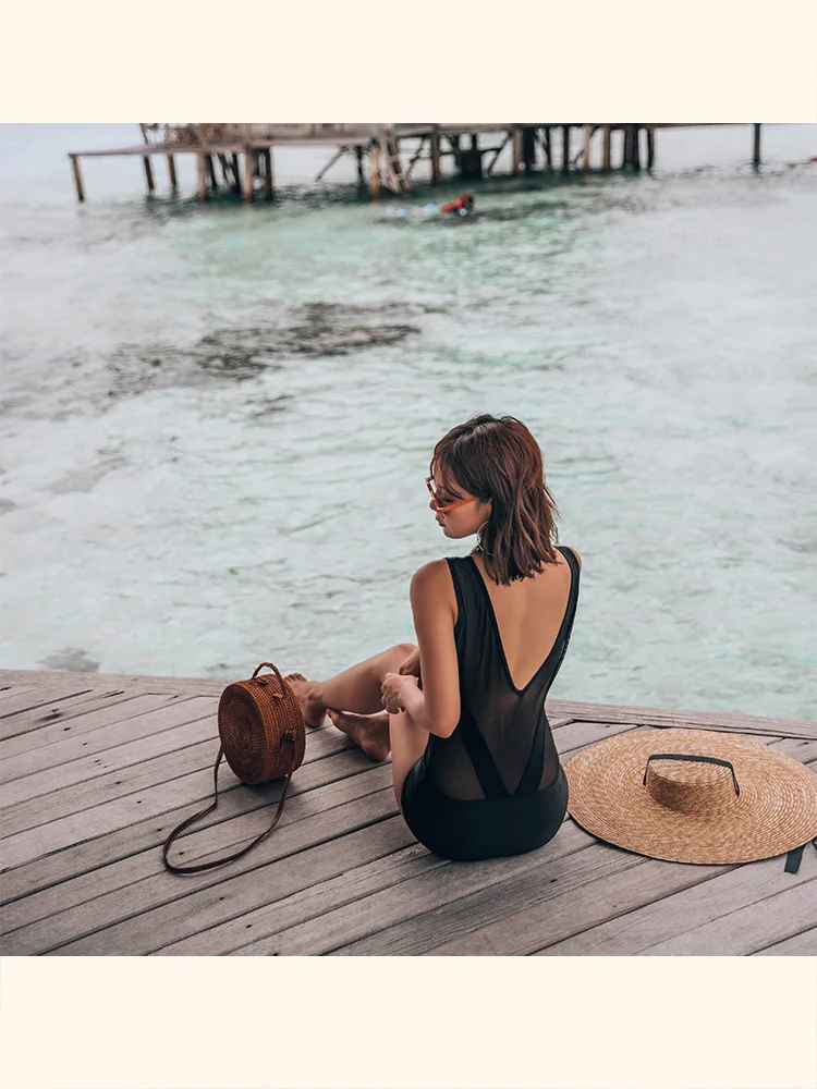 Купальники для подростков купальники для похудения Badpak Maio Feminino Praia купальник-бикини размера плюс подростковые пуш-ап Черные Сетчатые купальники