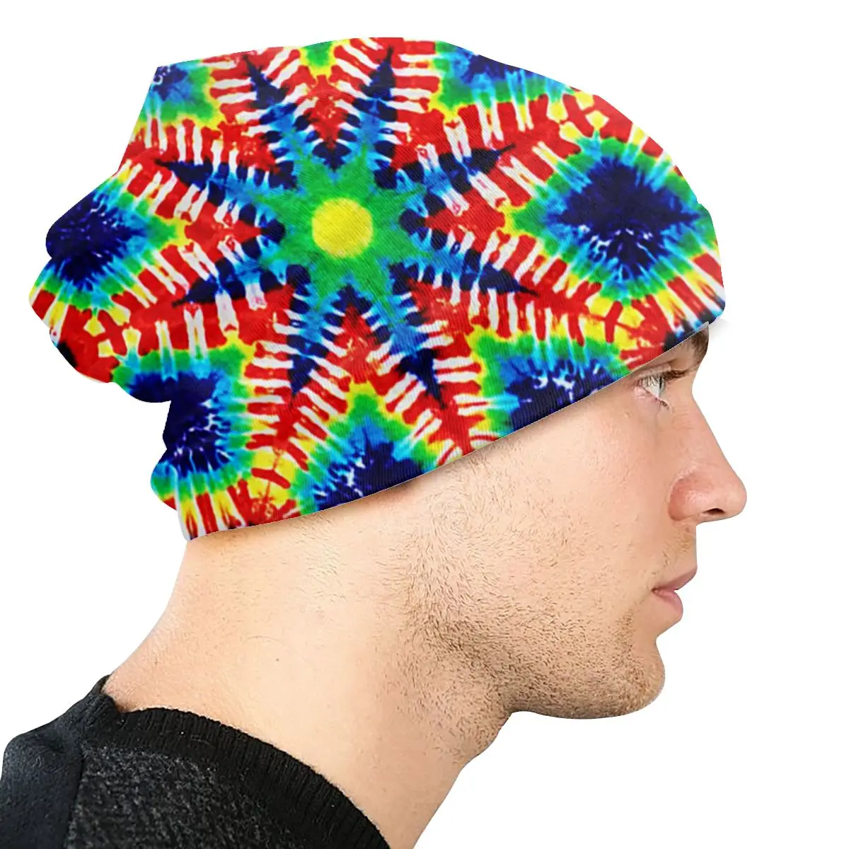 Мандала Tie Dye Flower унисекс взрослая Повседневная шапочка зимняя теплая вязаная Лыжная шапка Skully Beanies