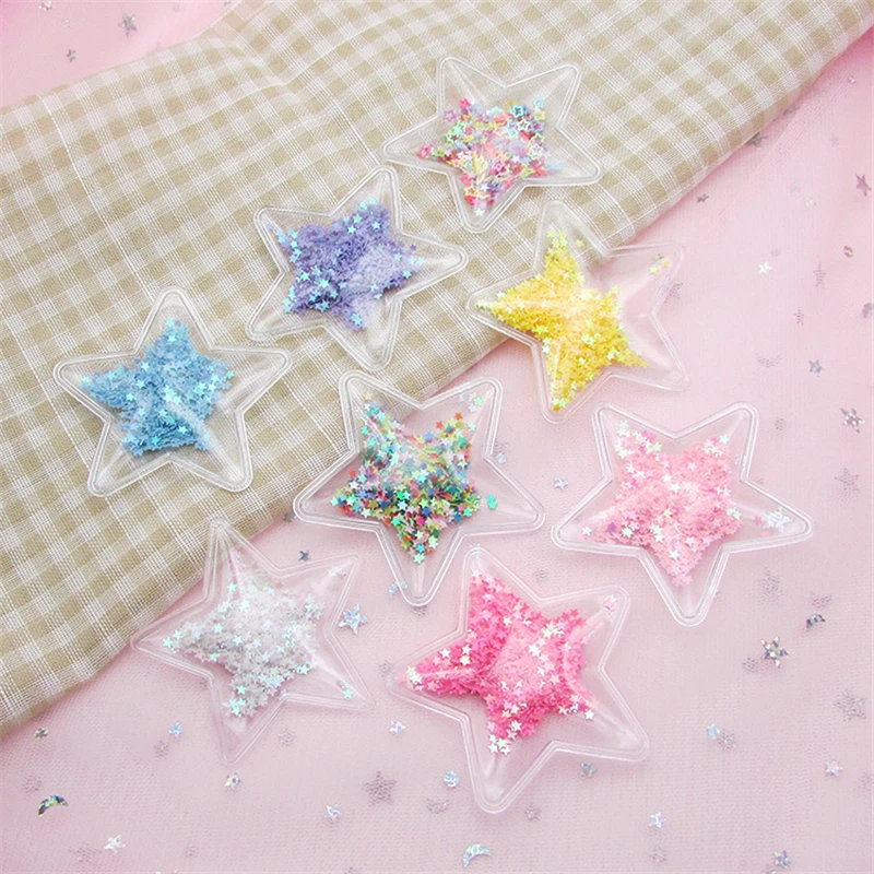 Mix-color stars 2-15 шт прозрачный плавучий песок блестки звезды аппликации DIY ремесло поставки дети шпилька аксессуары материал украшения - Color: Mix-color stars