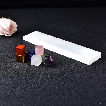 1Set Seven Chakra Healing Crystals Stones Selenite for Yoga Meditation Spiritual Reiki Cube Energy Healing Stone Home Decor 2