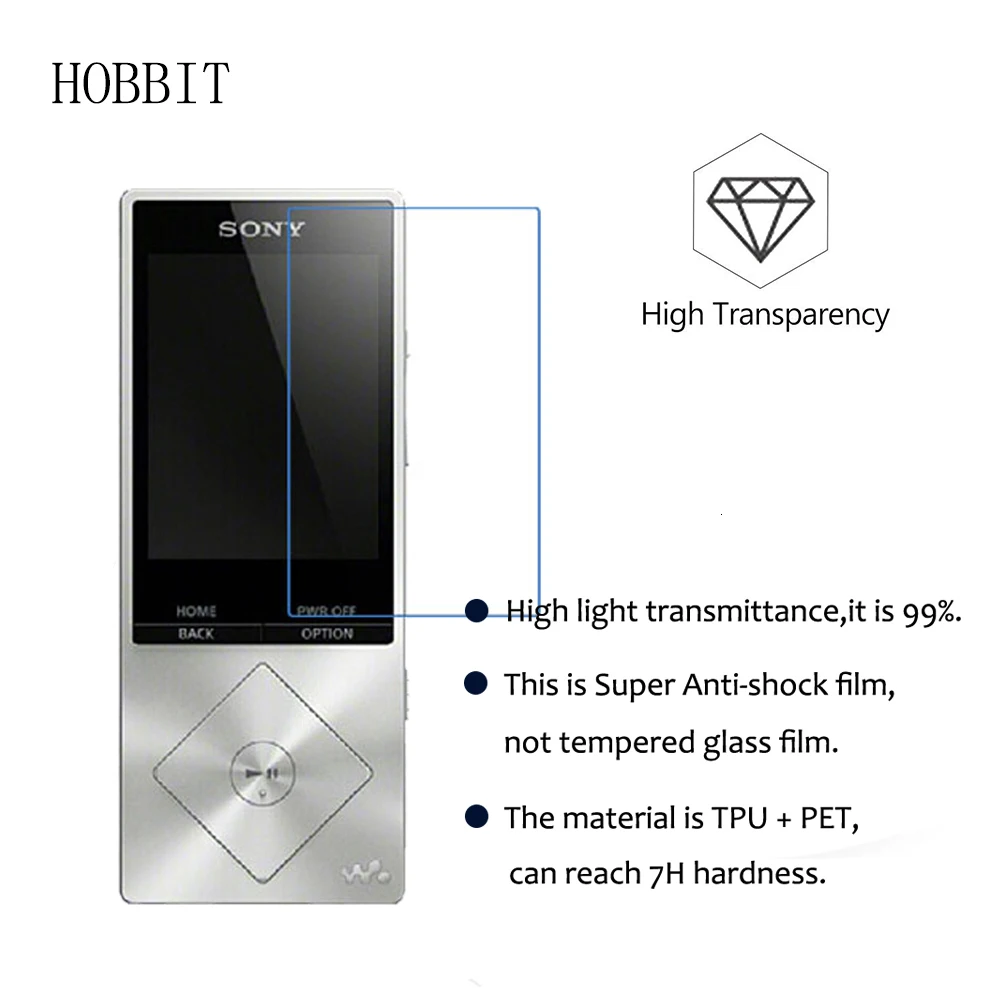 3 упаковки для sony NWZ-A15 A16 A17 A25 A27 анти-шок 7H нано взрывозащищенный MP3-плеер защитная пленка против царапин
