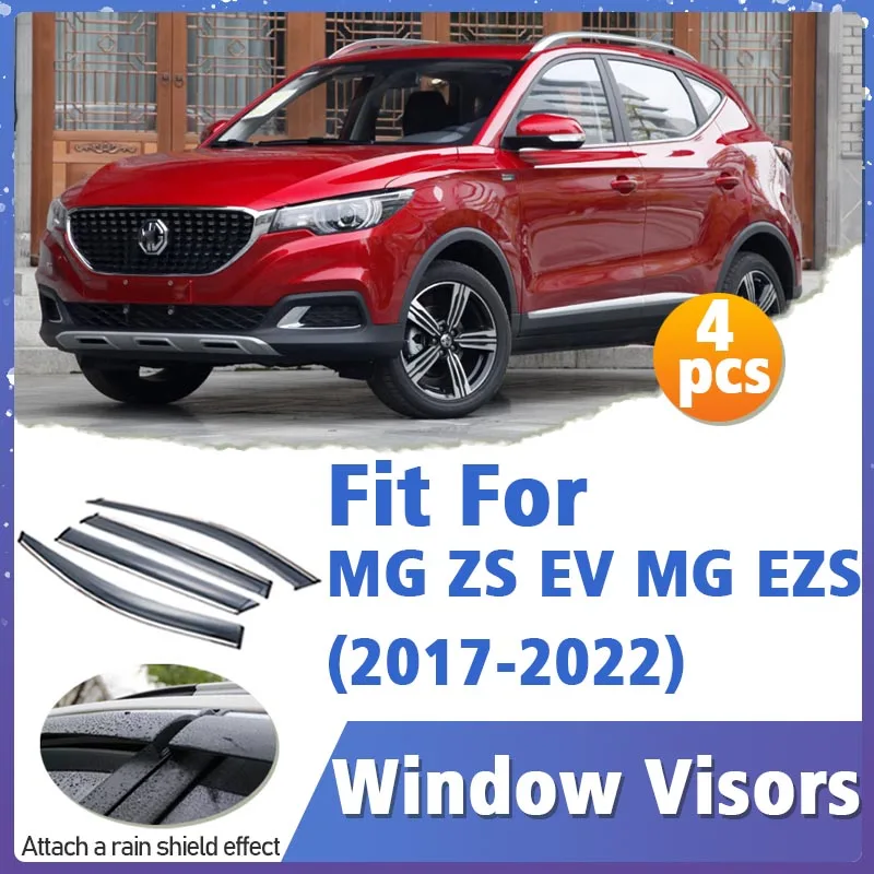 

Window Visor Guard for MG ZS EV MG EZS 2017-2022 Vent Cover Trim Awnings Shelters Protection Sun Rain Deflector Auto Accessories