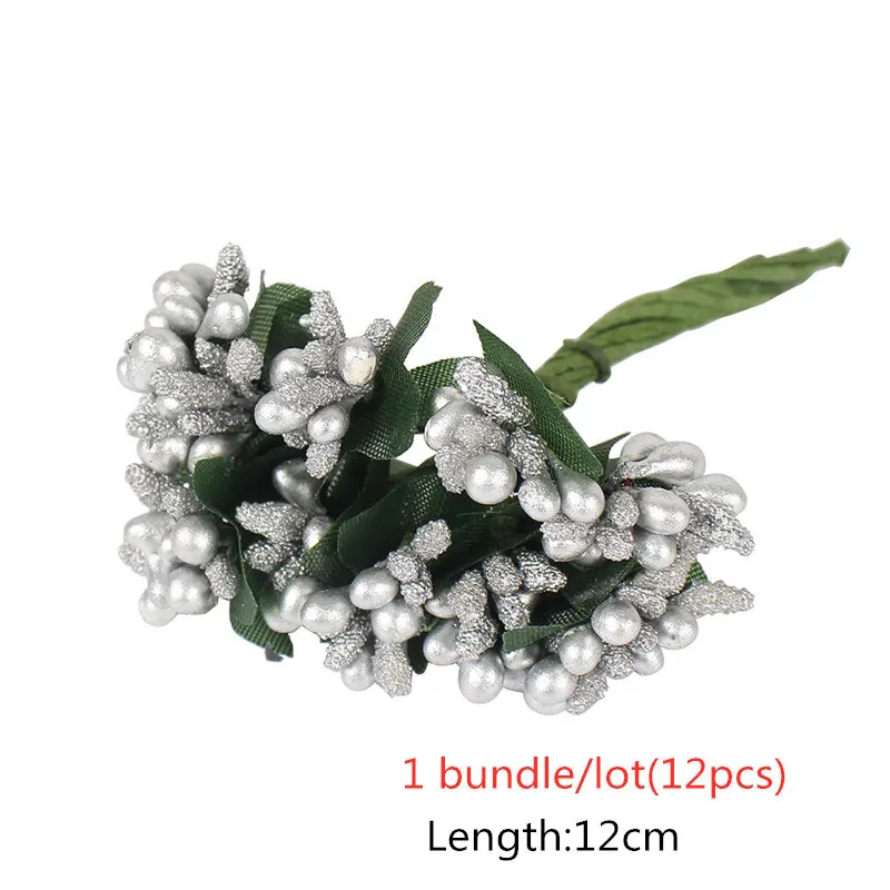 Style 4 Silver 144 шт. Смешанные Серебряные Искусственные цветы вишни тычинки ягоды Комплект 8/10/12/90 DIY Рождество свадебный подарок венок Декор YD0605 - Цвет: Style 4 Silver