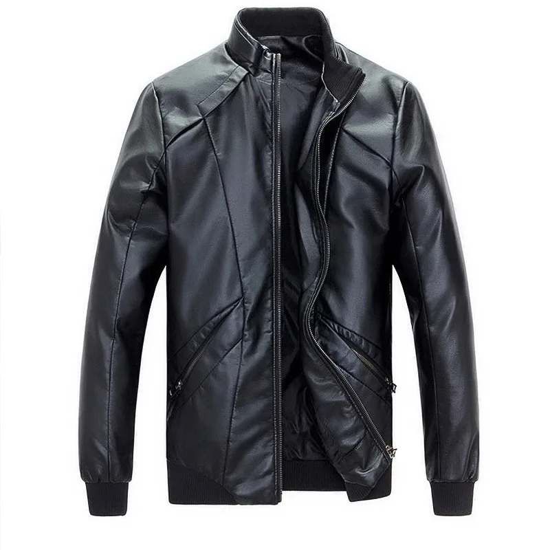 AliExpress, большой размер, M-5xl, модная мужская кожаная куртка в Корейском стиле куртка из искусственной кожи кожаная куртка Большие размеры