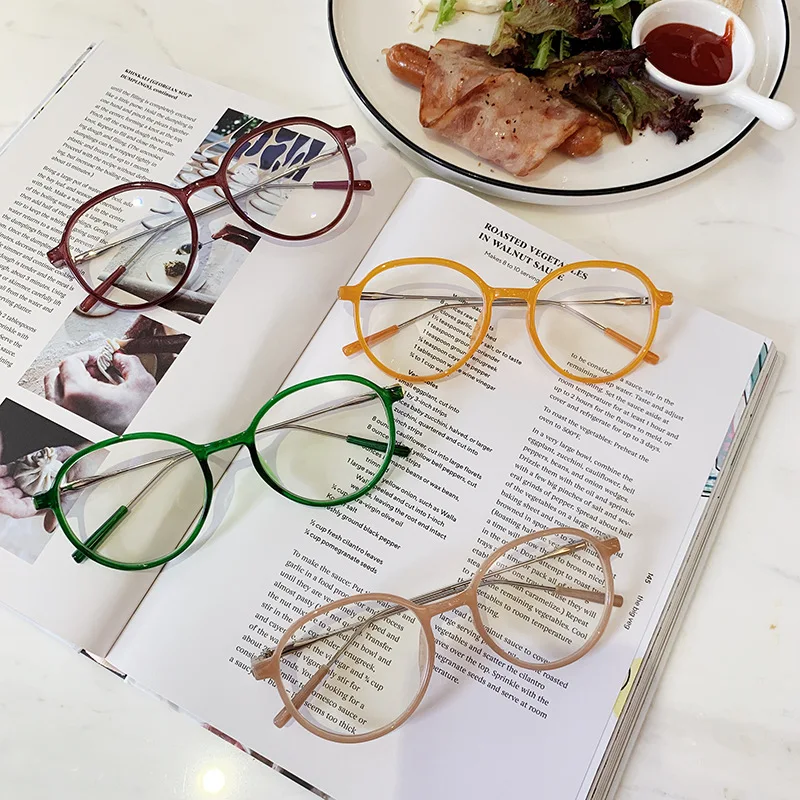 

2019 fashion Vintage Glasses Frame Eyeglasses Women Reading Flat mirror Glasses for Unisex Eyewear UV400 Metal thin legs