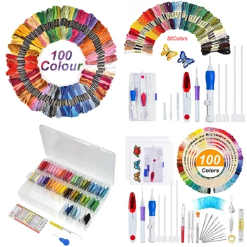 

Magic Embroidery Pen Punch Needle Kit Craft Embroidery Threads Cross Stitch DIY Knitting Sewing Accessory Tools