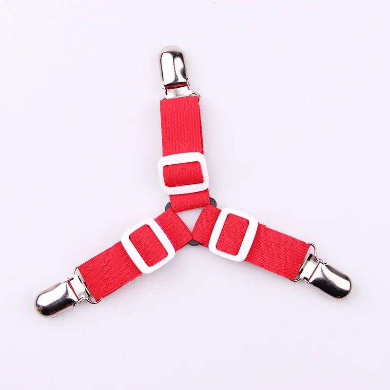 Bright red Эластичный 4 шт./компл. одеяло нескользящий зажим Кровать Зажим для листов крепеж ремня кровать лист фиксатор Популярное высокое качественное устройство захвата матрас - Цвет: Bright red