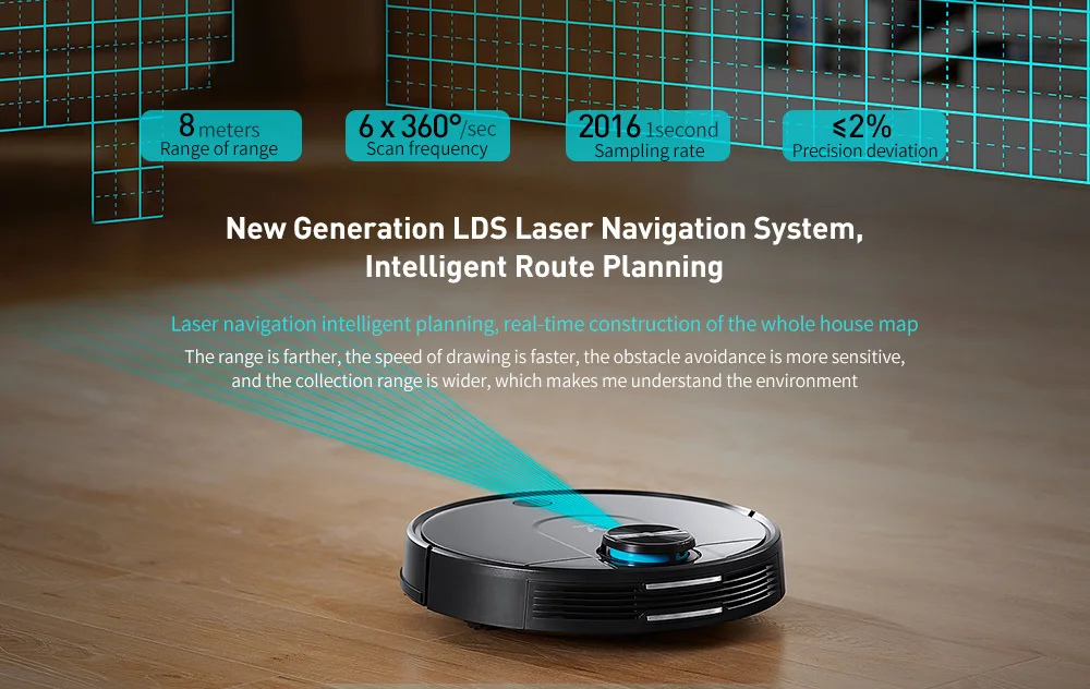 VIOMI V2 PRO LDS 2 in 1 Sweeping Mopping Dust Collector, Home floor Carpet Smart Robot Vacuum Cleaner,Quiet, Mijia APP Control 6