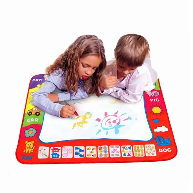 

Drawing Mat Coloring Doodle Carpet with 4 Gift for Kid Big Size Magic Pens Stamps Painting Magic Water Drawing Board Toys