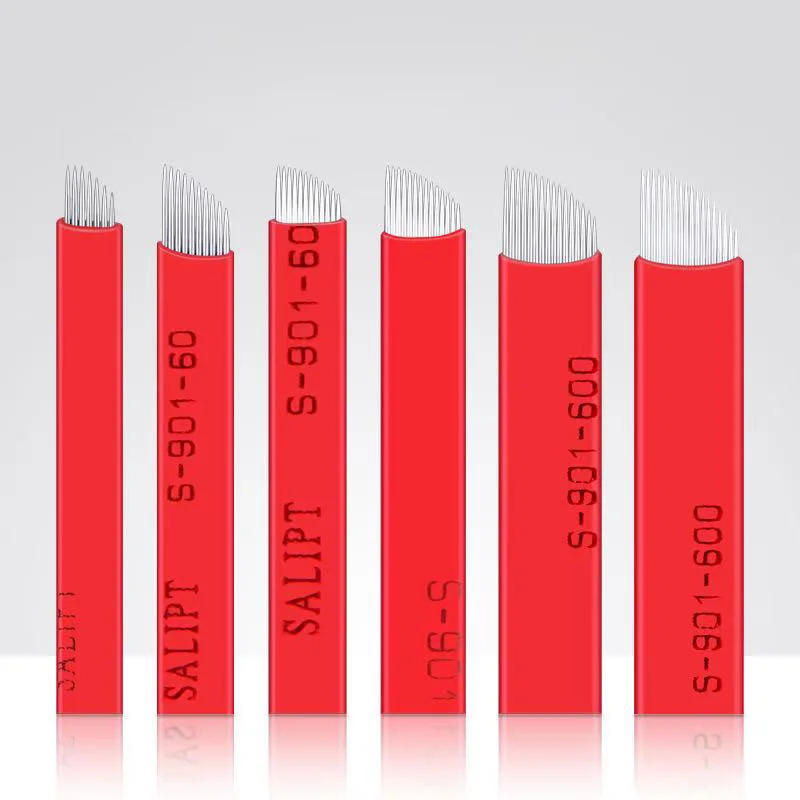 

100 шт., 0,18 мм 12 гибких лезвий, иглы для микроблейдинга, иглы для перманентного макияжа бровей, татуажа, иглы для микроблейдинга, 3D вышивка