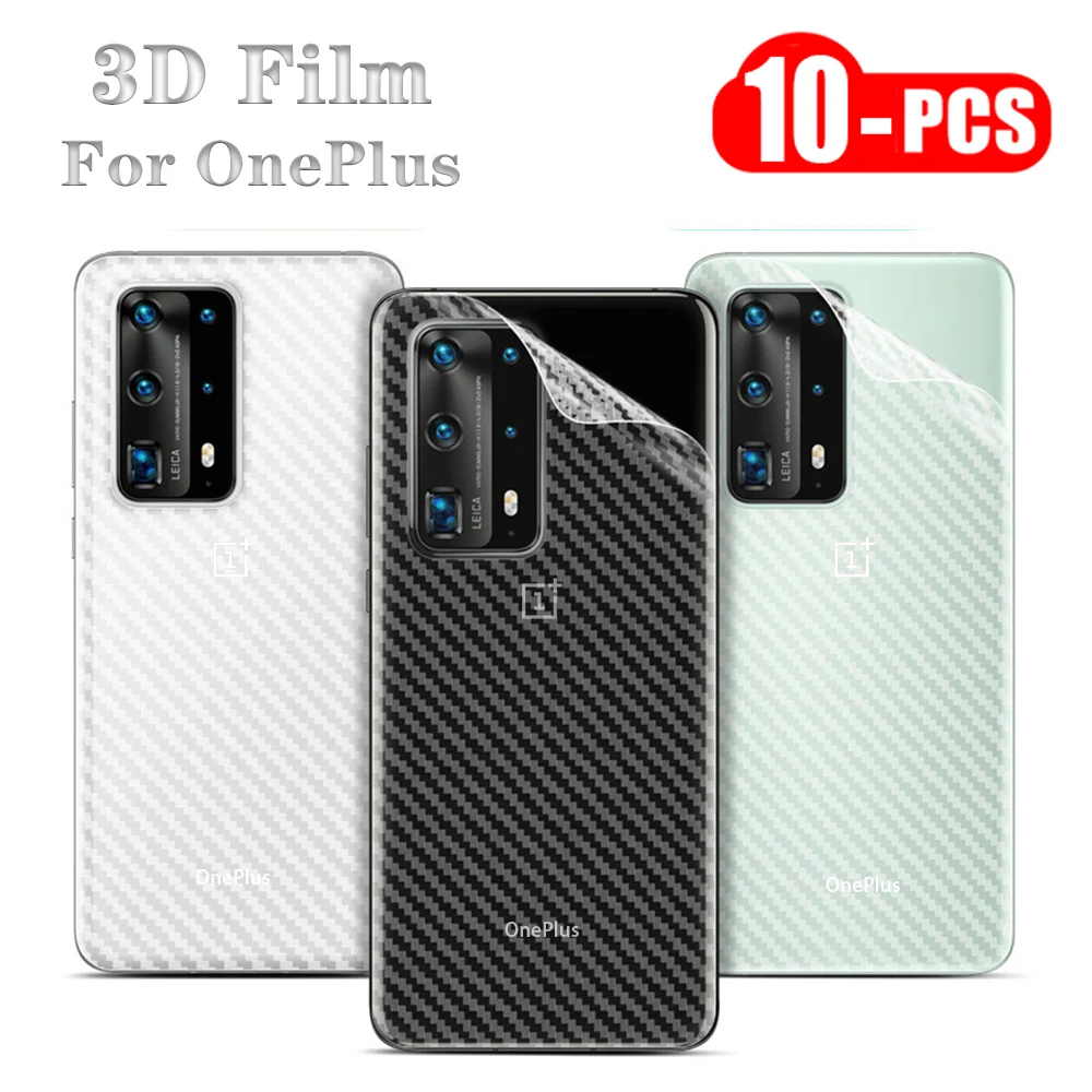 10pcs 3D Protective Back Film For Oneplus 8 Pro Anti-fingerprint Carbon Fiber Screen Protector 7 7T 6 6T | Мобильные телефоны и