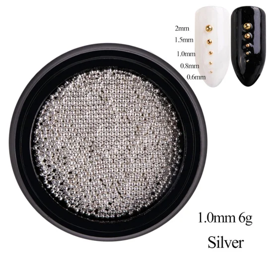 Pixie Kristalle Für Nägel – 6 Flaschen Mikro-Kaviar-Perlen (0,6–2 Mm), Holografisch