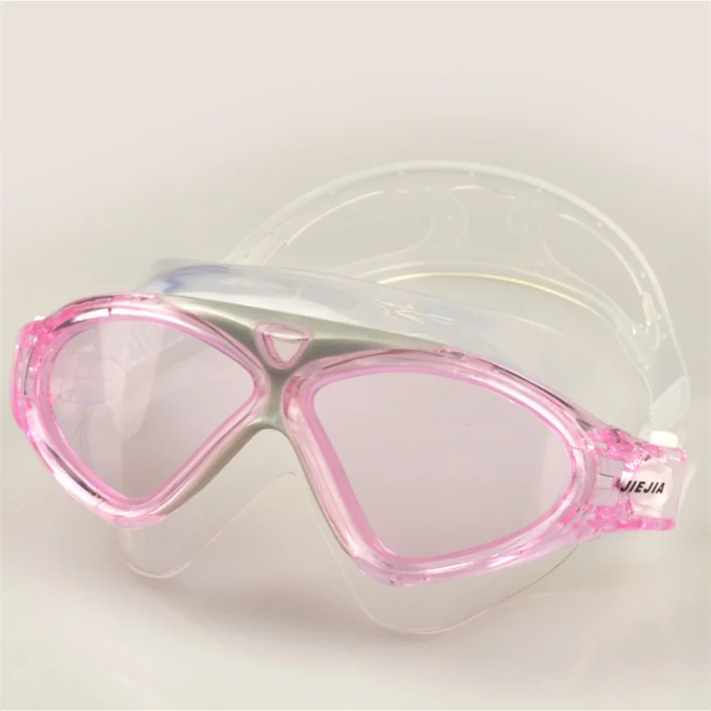 big frame Swimming goggles Anti-fog Waterproof swim glasses with Earplug Pool cap for Men Women Adult Sports Diving Eyewear