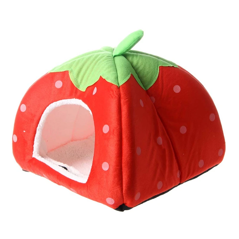 Мягкая Клубника для домашних животных Igloo Собака Кошка Кровать Дом Питомник подушка для собак корзина красный-M