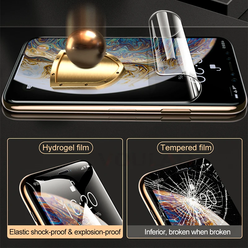 500D полное покрытие Гидрогелевая пленка для iPhone 11 XR X XS MAX Защита экрана для iPhone 11 6S 6 7 8 Plus защитная пленка не стекло