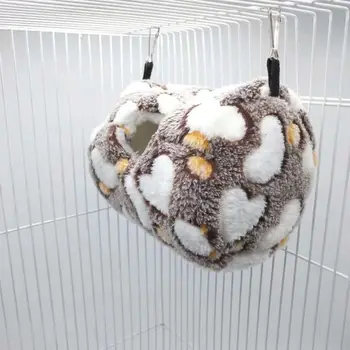 Parrot Nest Bed Winter Plush Warm Hanging Cave Cage Hammock House for Hamster 2