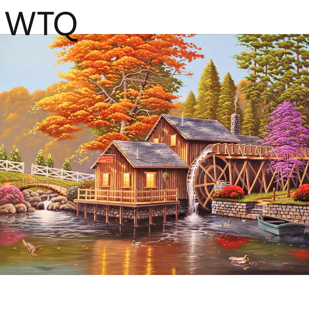 Набор для алмазной вышивки сделай сам мозаика из круглых страз 5D с деревянным